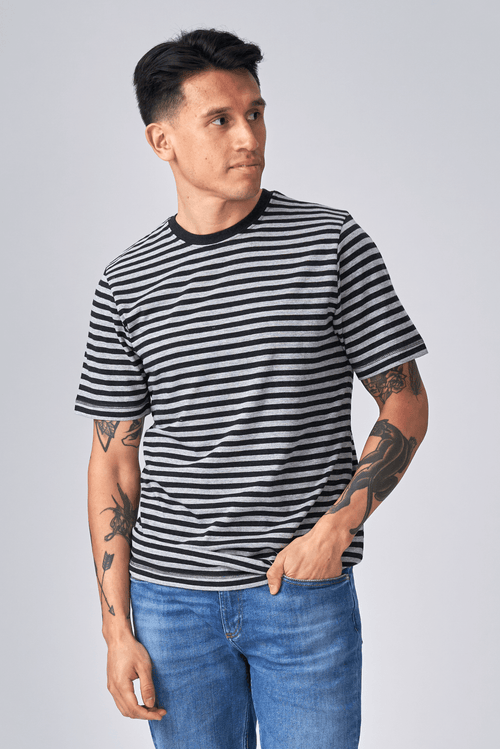 Nørregade Stripe - Meleret Sort-Grå