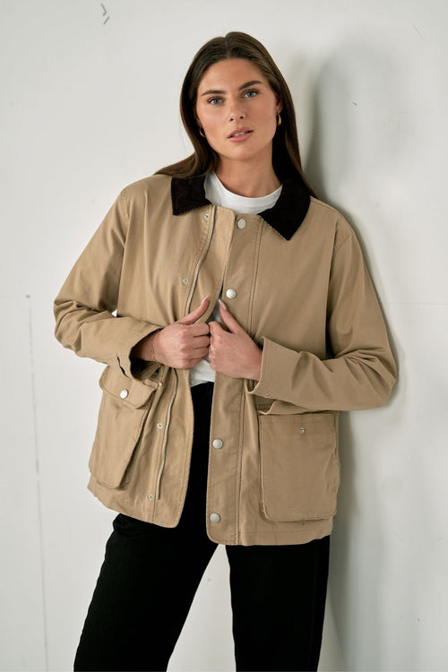 Twill Jakke - Mørk Sand