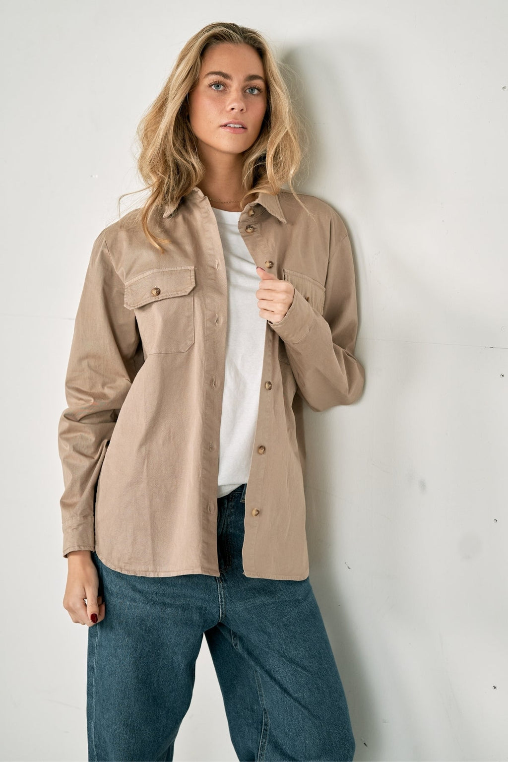 Amber Twill Skjorte - Khaki