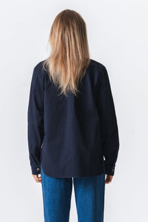 Amber Twill Skjorte - Marineblå