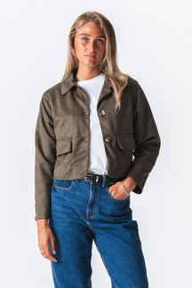 Nelly Kort Jakke - Army