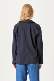 Twill Shacket - Mørkeblå
