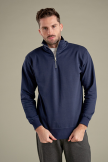 Sweatshirt Half Zip - Marineblå