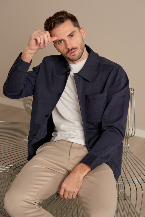 Twill Skjortejakke - Navy