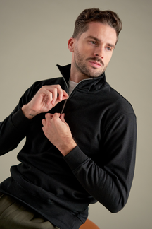 Sweatshirt Half Zip - Sort