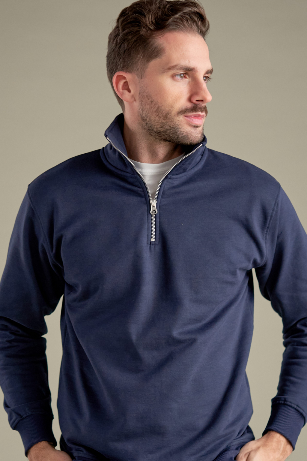 Sweatshirt Half Zip - Marineblå