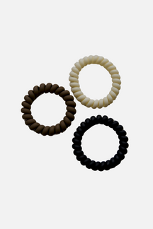 Spiralelastikker (3 stk.) - Sort/brun/beige
