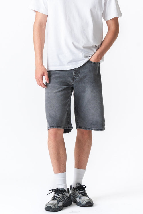 Denim Shorts Loose - Grå