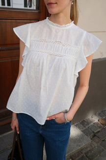 Trine Lace Top - Sne Hvid