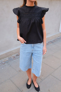 Kath Lange Denim Shorts - Lys Blå Denim