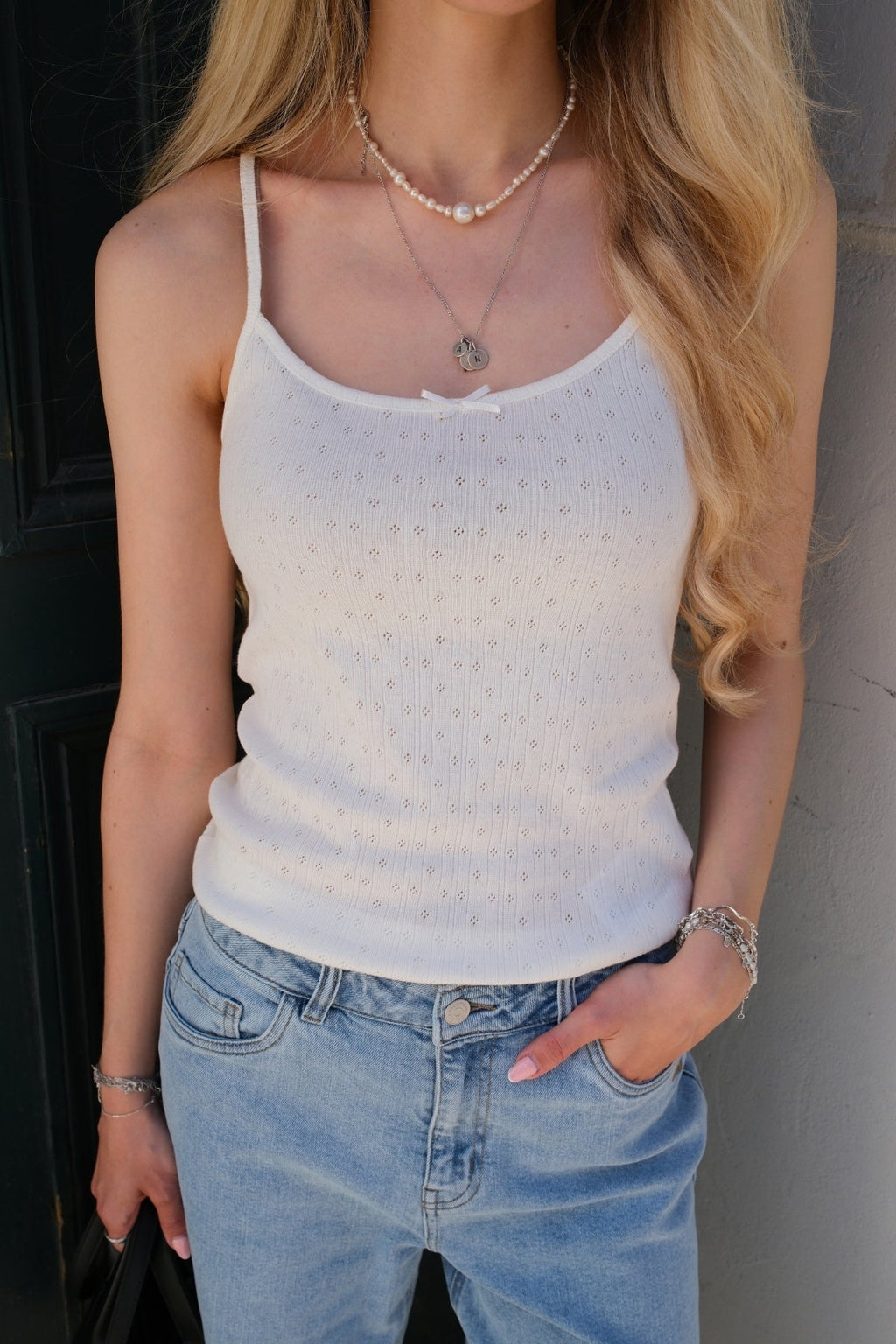 Isa Singlet Top - Sne Hvid