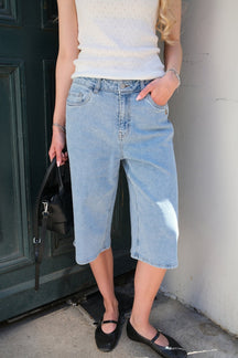 Isra Bermuda Shorts - Mellemblå Denim
