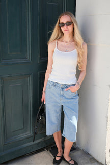 Isra Bermuda Shorts - Mellemblå Denim