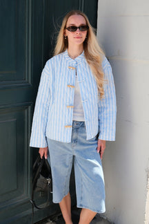 Siri Quiltet Jakke - Chambray Blue