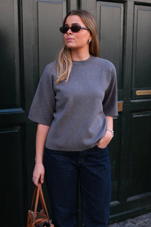 Reynard 2/4 Strik Pullover - Mellemgrå Melange