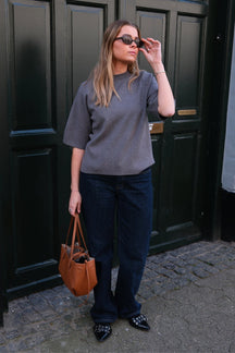 Reynard 2/4 Strik Pullover - Mellemgrå Melange