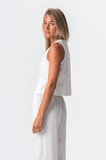Linned Vest - Off White