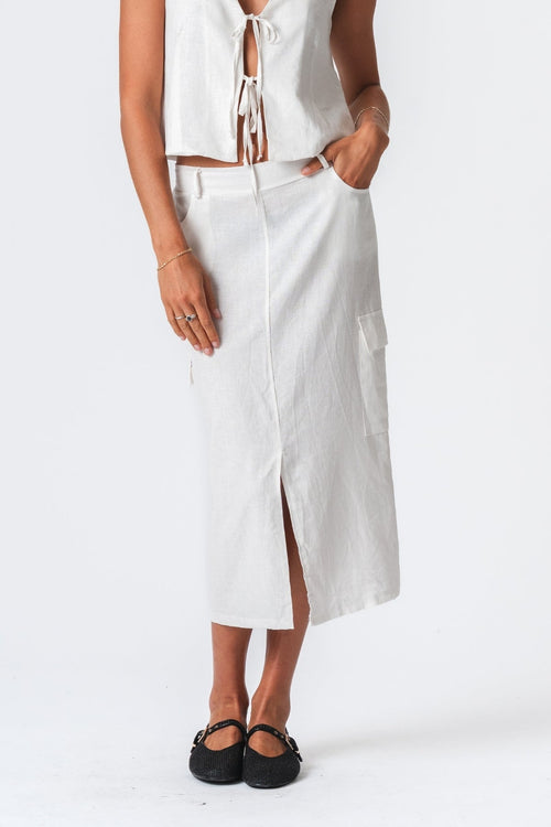 Linen Skirt Hvid