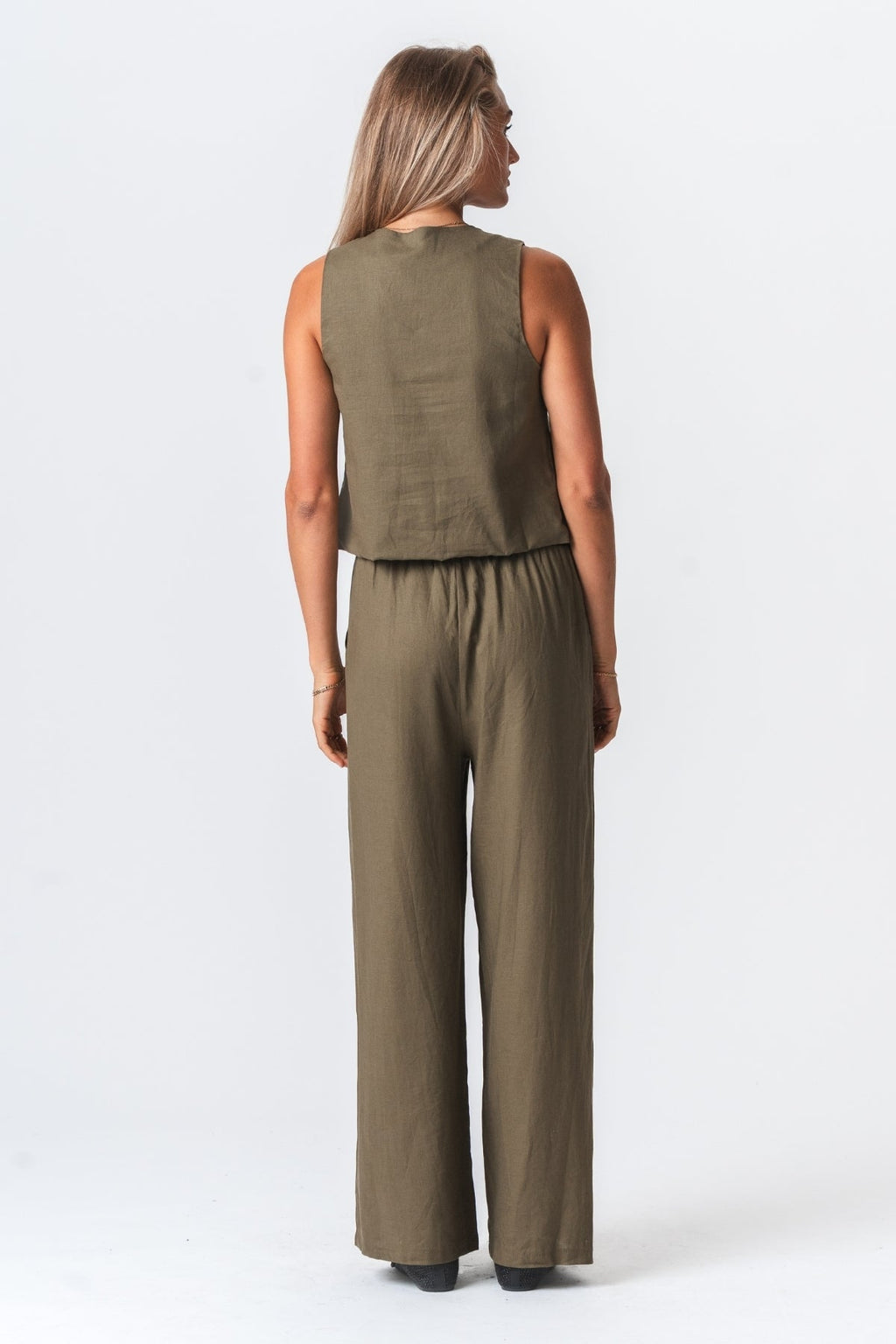 Linned Vest - Grøn