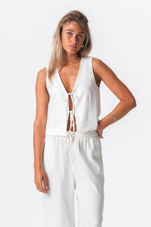 Linned Vest - Off White