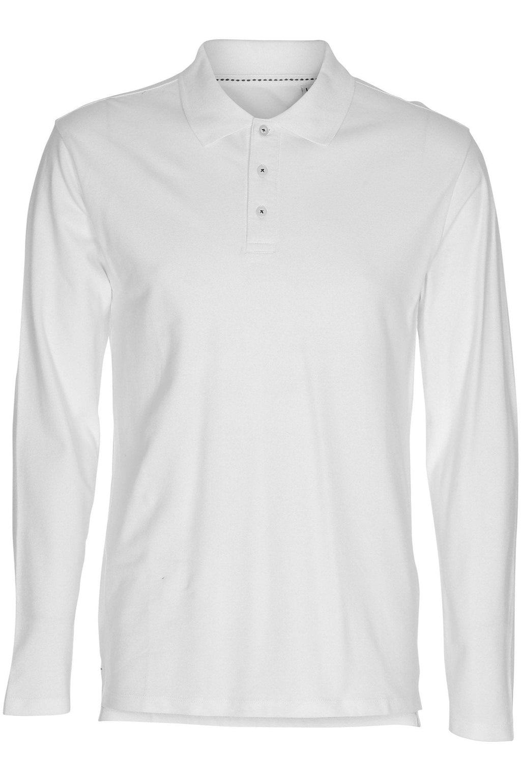 Muscle langærmet Polo Shirt - Hvid
