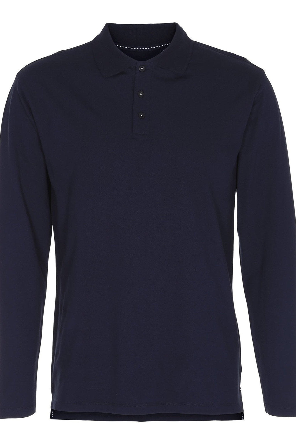 Muscle langærmet Polo Shirt - Navy