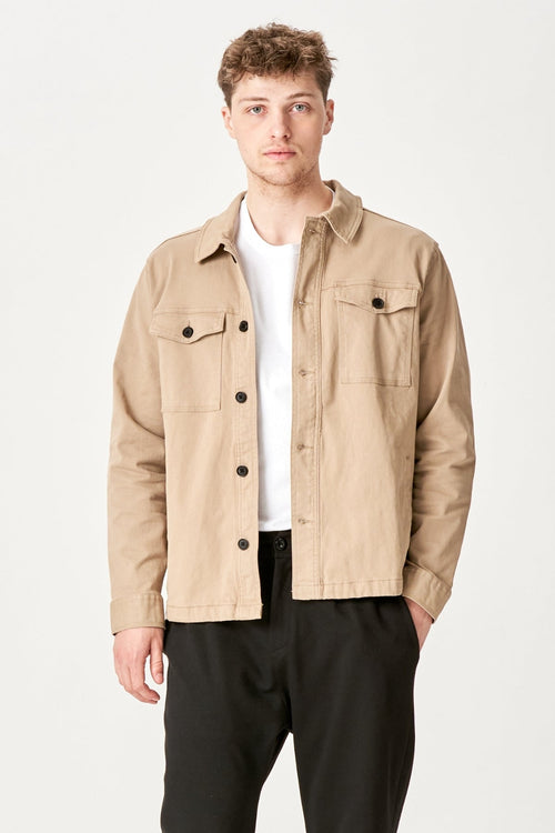 Twill Overshirt - Dark Sand
