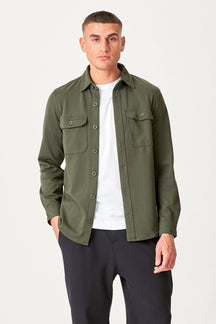Performance Regular Overshirt - Mørk Oliven