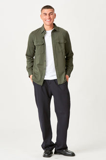 Performance Regular Overshirt - Mørk Oliven