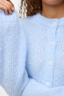 Wilo O-Neck Cardigan - Cashmere Blå