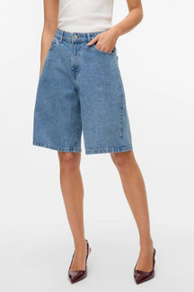 Kath Lange Denim Shorts - Lys Blå Denim