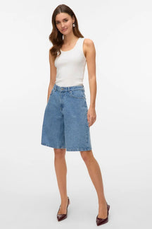 Kath Lange Denim Shorts - Lys Blå Denim