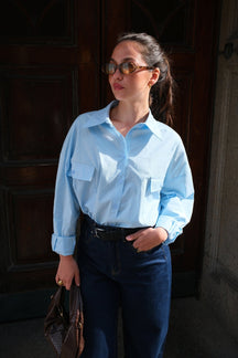 Clara Oversized Skjorte - Lys Blå