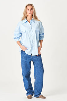 Clara Oversized Skjorte - Lys Blå