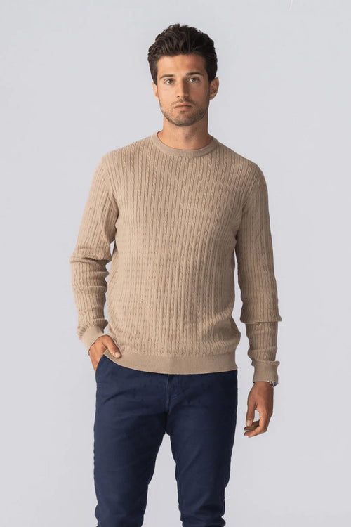 Pullover Kabel Strik - Sand