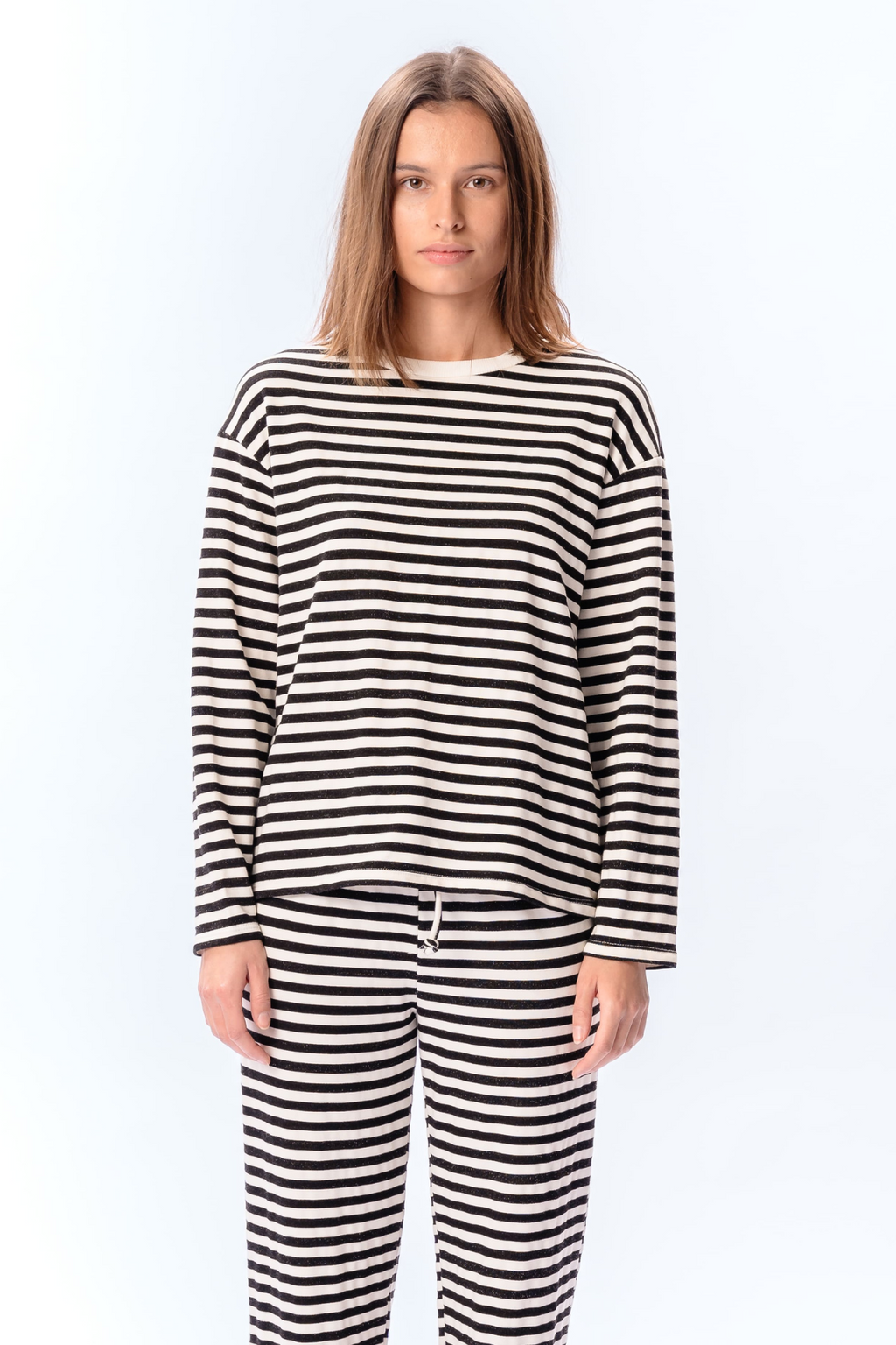 Stripped Pants - Sort