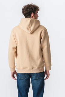 Relaxed Hættetrøje med Lynlås - Beige