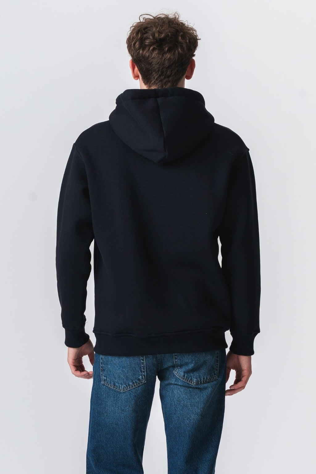 Afslappet Zip Hoodie - Marineblå
