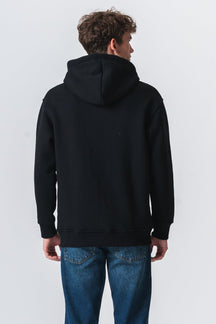 Afslappet Zip Hoodie - Sort