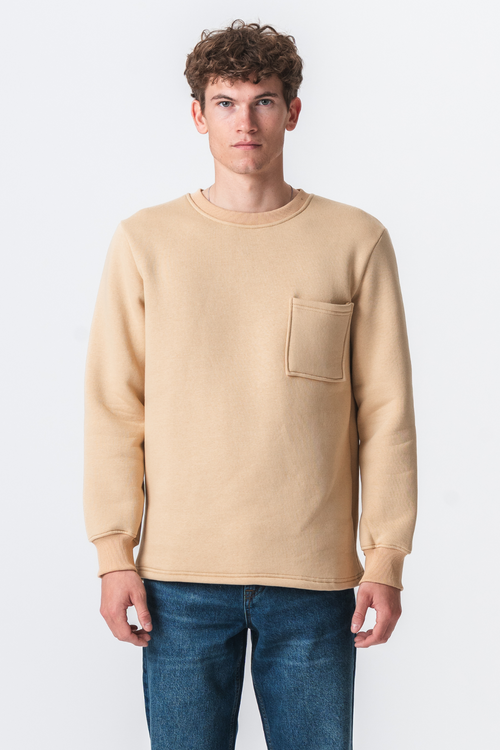 Pocket Sweatshirt Regular Fit - Beige