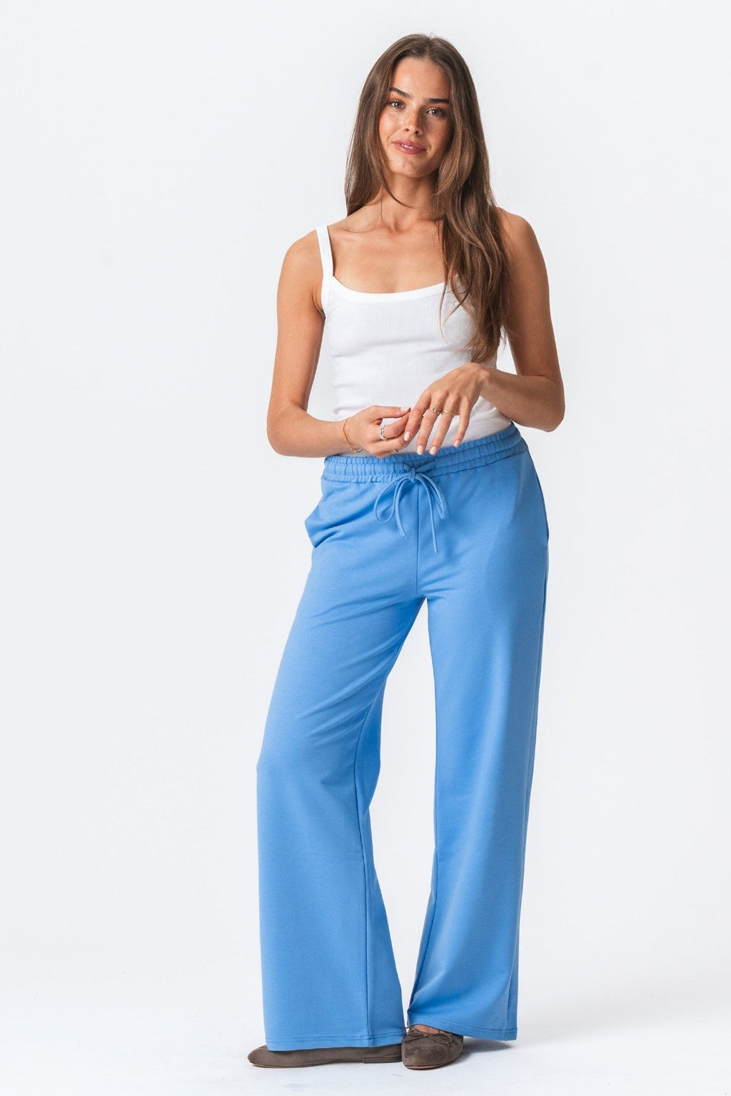 Sweatpants Wide - Lys Blå