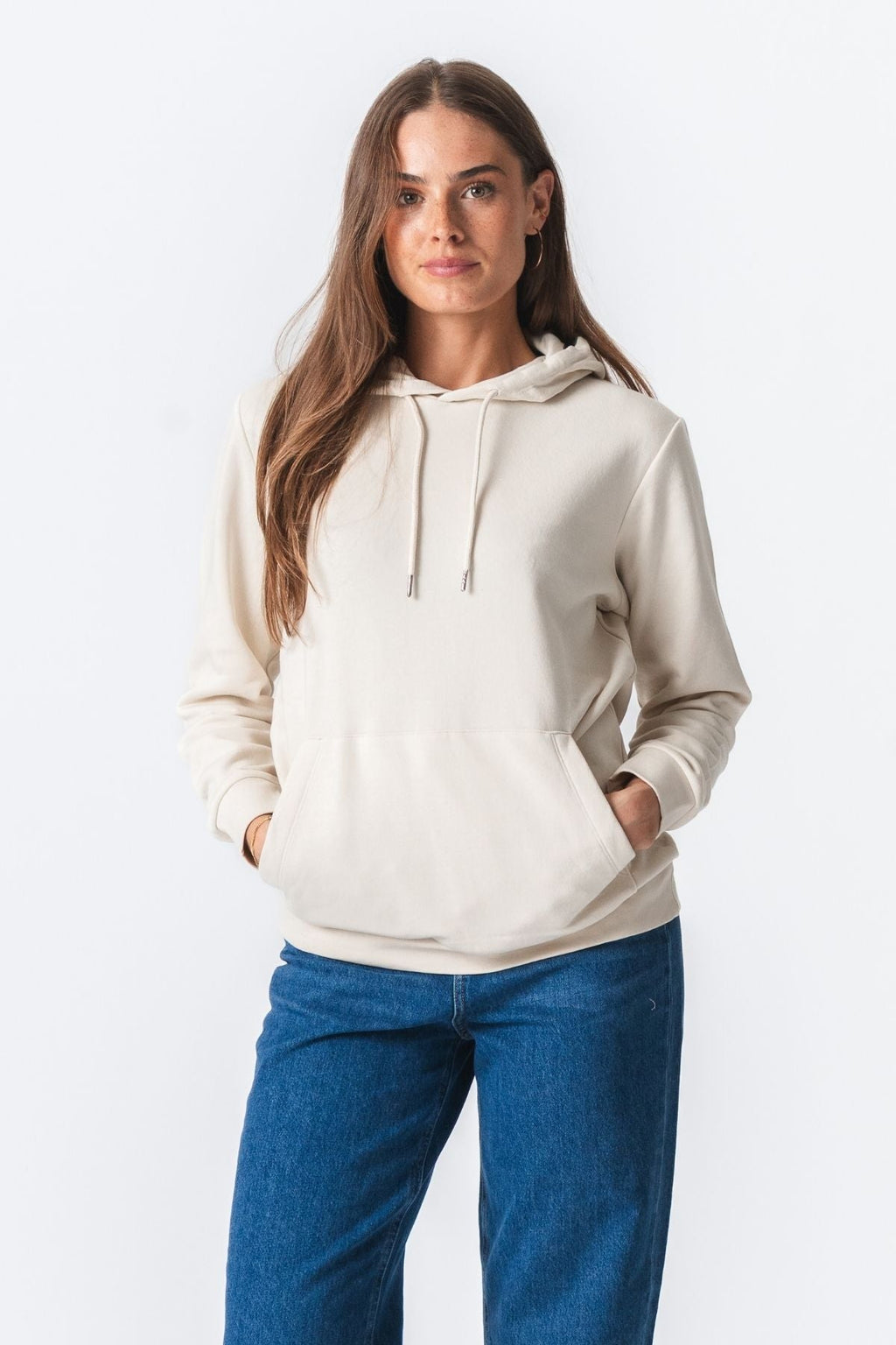 Basic Hoodie Sweat - Lys Beige
