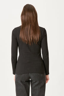 Basic langærmet T-shirt - Sort