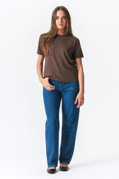 Leah Løs T-shirt - Brun