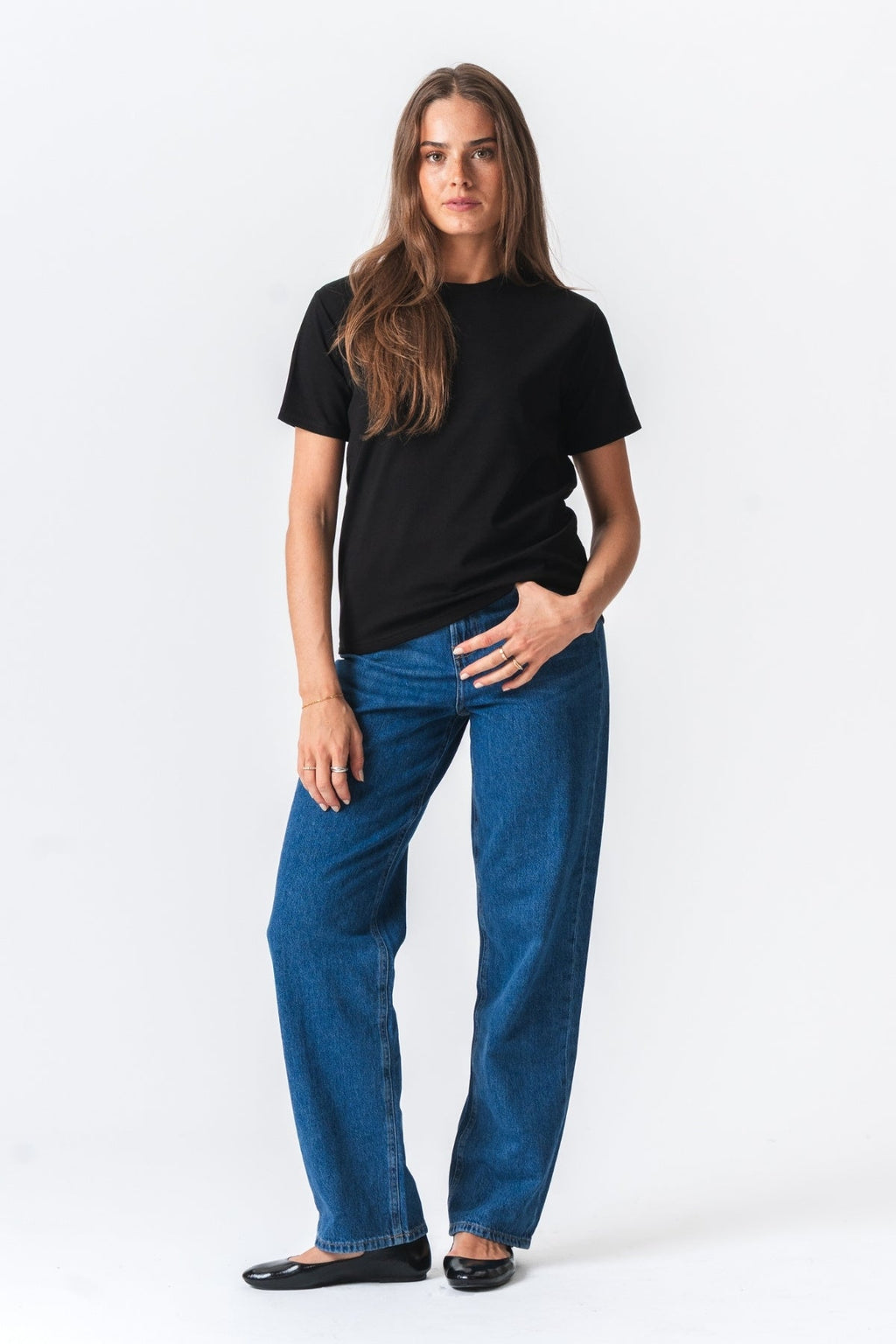 Leah Løs T-shirt - Sort