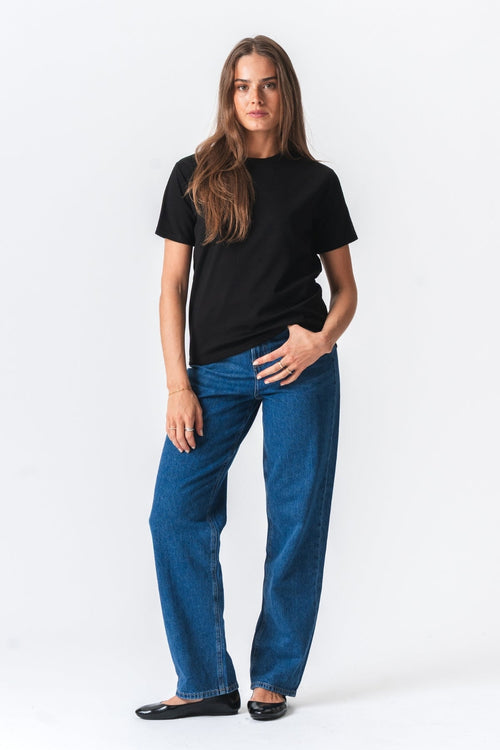 Leah Løs T-shirt - Sort