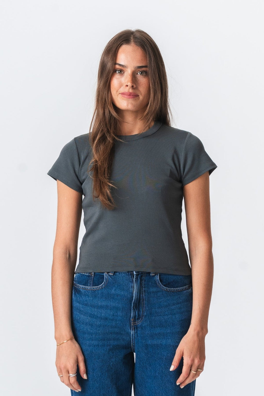 Emily Kortærmet T-Shirt - Mørkegrå