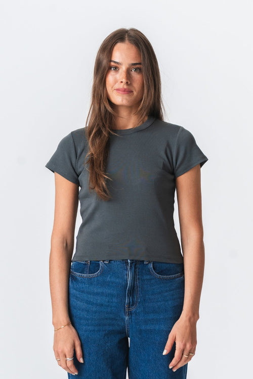 Emily Kortærmet T-Shirt - Mørkegrå