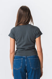 Emily Kortærmet T-Shirt - Mørkegrå