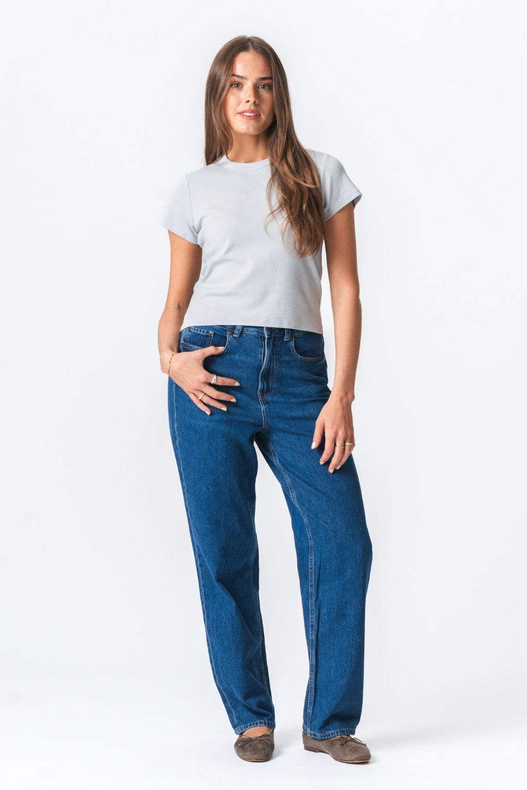 Emily Kortærmet T-Shirt - Lys Grå